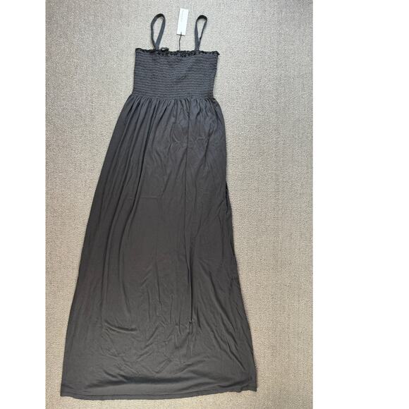 Michael Stars Sally Smocked Maxi Dress Summer Casual Everyday Gray Size Large - Picture 4 of 10